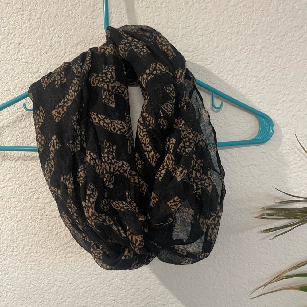 Cheetah cross scarf